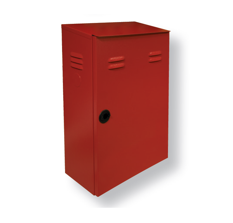 AC129-130 Coffret d exterieur porte plain verni rouge